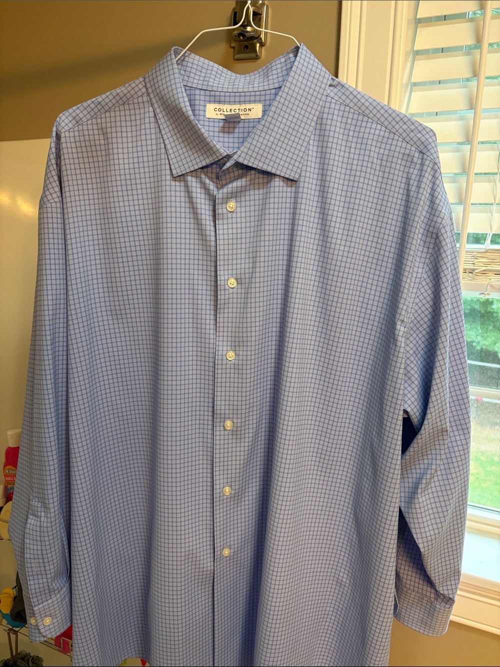 Collection B Men’s Blue Grid Dress Shirt